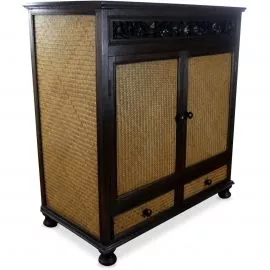 Thailndischer Rattanschrank mit viel Stauraum, Nr.28, Rattanfront