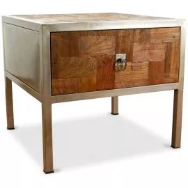 Java, Metall trifft Teak, Nachttisch / Beistelltisch,  Nr.323