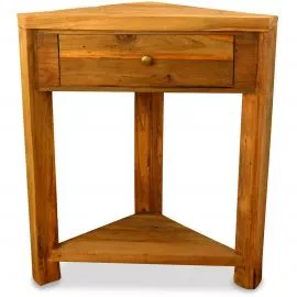 Java Eckschrnkchen aus Teakholz mit Schublade, Nr.367