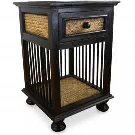 Asiatisches Schrnkchen aus Rattan und Massivholz, Nr.40