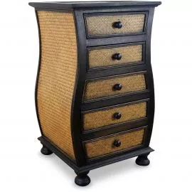 Asiatische Rattankommode  bauchig , Nr.51