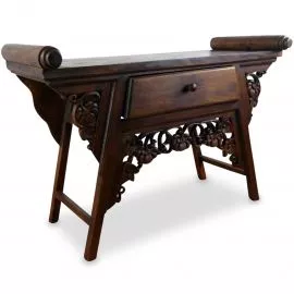 Asiatischer, mit Schnitzerei verzierter  Telefonschrank,  Nr.55