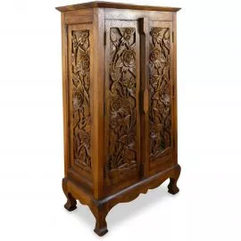 Massivholzschrank mit Rosenmuster, Nr.76 gro