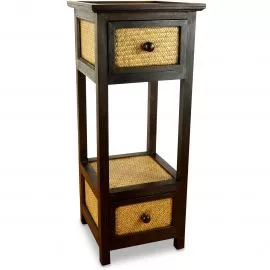 Asiatisches Rattanschrnkchen  hoch mit 2 Schublade , Nr.83