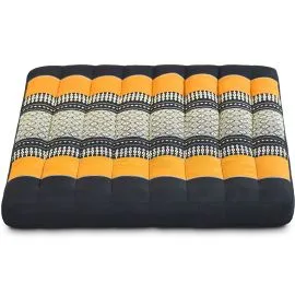 (B-Ware) Nr. 724 Sitzkissen 50x50 (Schwarz/Orange)