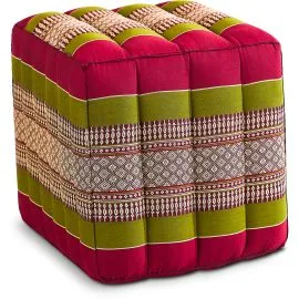 Kapok W�rfelkissen (Rot/Gr�n)