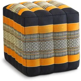Kapok W�rfelkissen (Schwarz/Orange)