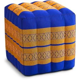 Kapok W�rfelkissen (Blau/Gelb)