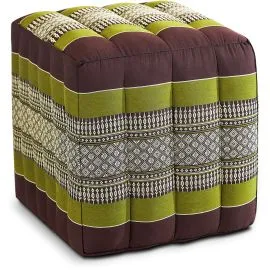 Kapok W�rfelkissen (Braun/Gr�n)