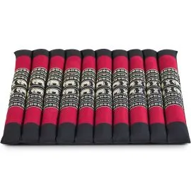 Kapok Steppkissen 50 cm (Schwarz/Elefanten)
