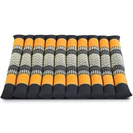 Kapok Steppkissen 50 cm (Schwarz/Orange)