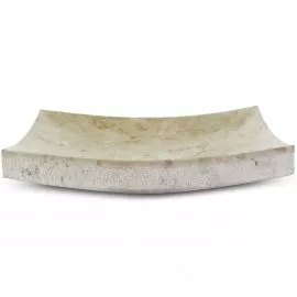 Waschbecken aus Marmor, flach, beige, Bali (Indonesien)