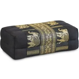 Kapok St�tzkissen, Deluxe (Schwarz/Elefanten Seide)
