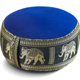 Kapok Zafukissen klein, Deluxe (Blau/Schwarz/Elefanten Seide)