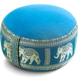 Kapok Zafukissen klein, Deluxe (Hellblau/Elefanten Seide)