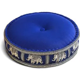 Kapok Zafukissen gro�, Deluxe (Blau/Elefanten Seide)
