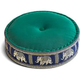 Kapok Zafukissen gro�, Deluxe (Gr�n/Blau/Elefanten Seide)