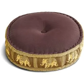Kapok Zafukissen gro�, Deluxe (Braun/Gold/Elefanten Seide)