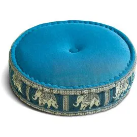 Kapok Zafukissen gro�, Deluxe (Hellblau/Elefanten Seide)