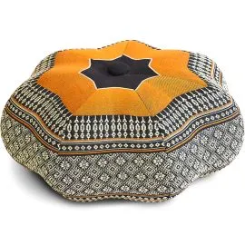 Kapok Zafukissen Stern klein (Schwarz/Orange)