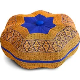 Kapok Zafukissen Stern klein (Blau/Gelb)