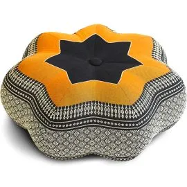 Kapok Zafukissen Stern gro� (Schwarz/Orange)